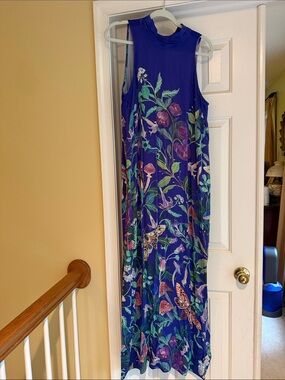 Anthropologie Maeve Clara McAllister sleeveless Floral Maxi Dress in purple